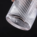 Drinkware Glass Set of 6 pcs – Ridged Stripe Gold Rim Glassware set. 