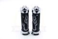 Motorcycle Handle Bar Grip Bike Hand Grip Rubber Skull Head Flame Universale. 