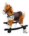 Small size rocking wooden horse ride on toys colorful moving mouth & tail with baby plush rocking horse. 