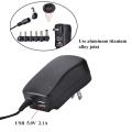 Universal AC / DC Power Adapter Supply 5V 2.1A USB Port 6 Tips 30W 3V/4.5V/5V/6V/7.5V/9V/12V UK. 