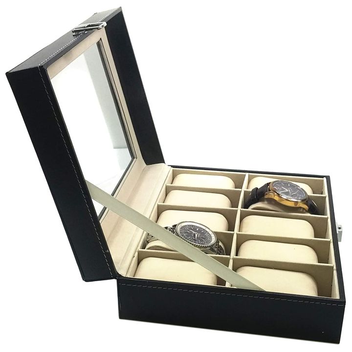 Premium%20Quality%2010%20Grids%20Watch%20Box%20PU%20Leather%20Watch%20Display%20Case%20Storage%20Box%20Organizer%20Watch%20Jewelry%20Display%20Box%20-%20Image%202