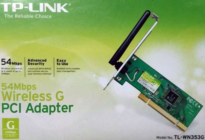 TP-LINK TL-WN353G 54Mbps Wireless LAN PCI Adapter with 2dBi Antenna – Reliable 802.11g Connectivity for High-Speed Internet"