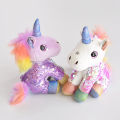 【Happier】Hot selling Bags and Travel Unisex Bags Key Holders      Cute Creative Fat Unicorn Animal Plush Toy Keychain Creative Color / Sequins Chubby Angel Wings Unicorn Plush Toy For Girl. 