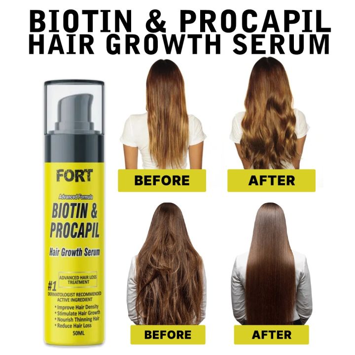 FORT BIOTIN & PROCAPIL Hair Growth serum | Improve hair density, Nourish Thinning Hair & Reduce Hair Loss | 50ml