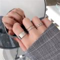 Pack of 3 pcs/set open Hip-Hop Rings for Girls twisted chain combination Rings for Girls. 