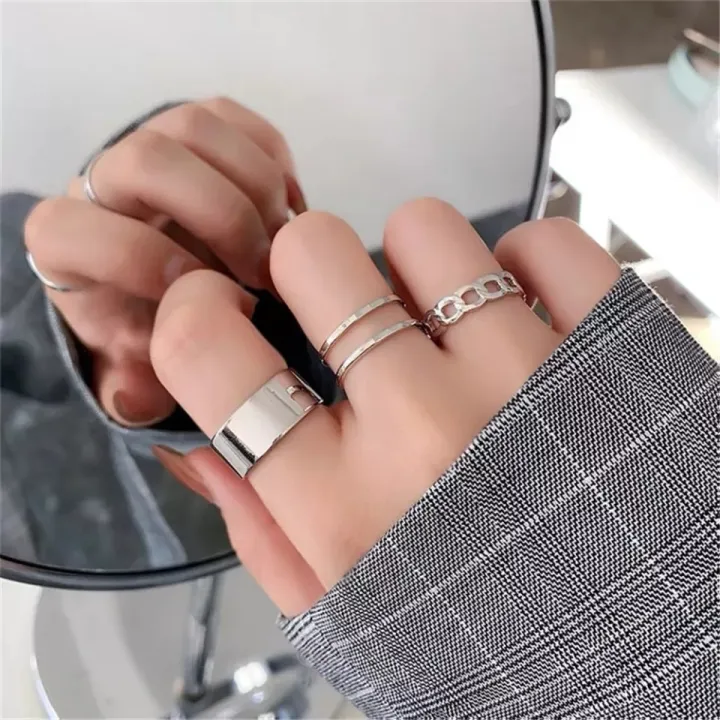 Pack%20of%203%20pcs/set%20open%20Hip-Hop%20Rings%20for%20Girls%20twisted%20chain%20combination%20Rings%20for%20Girls%20-%20Image%204