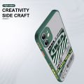UCUC for OPPO F19 A74 Back Cover Trendy Stickers Side Printed Pattern Design Phone Cover Frosted Transparent Hard Phone Case. 
