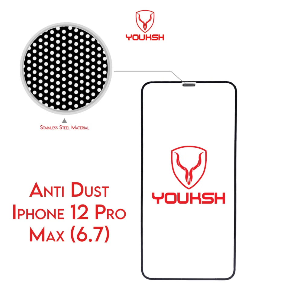 Apple iphone 12 Pro Max Youksh Anti Dust Glass Protector With