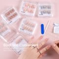 Press On Nails Coffin Nail with Storage Box with Adhesive Double Sided Tape Acrylic Fake Nail Display Box Artificial False Nail Box Organizer Nail Case Nail Packaging Box for Nail Art Home Nails. 