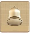 Bell Push Button, Tv socket and phone socket Plate in Gold color for trendy wall. 
