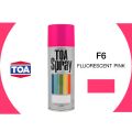 TOA Acrylic Lacquer Spray Paints Fluorescent Pink 400ml For All Purposes Quick dry - Color long lasting - High gloss. 