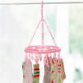 Round Cloth Hanger 32 clips, For Drying Clothes Cloth Socks Hanky Drying Hanger Baby clothes hanger with clips - Hanger for Baby Clothes Highest Quality Kids Hangers Note random color will be deliver. 