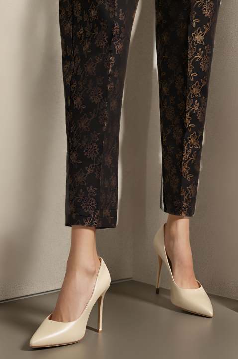 Saya Sticthed Cotton Jacquard Pants For Girls and Woman - Colour: Black - Design code: WBPJ-046