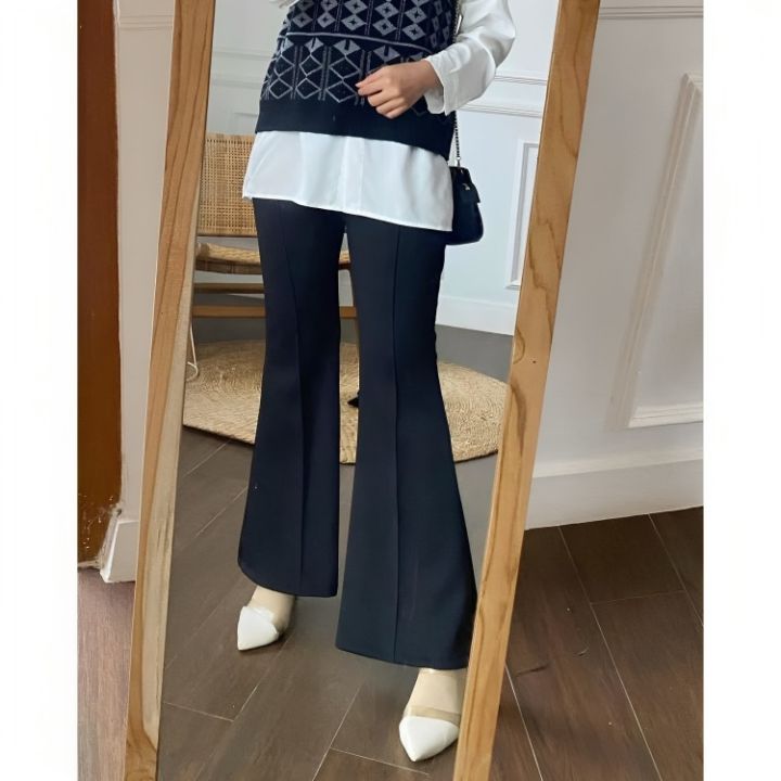 100% Turkish (Irish) Flare Cut Pant in Black and White Color