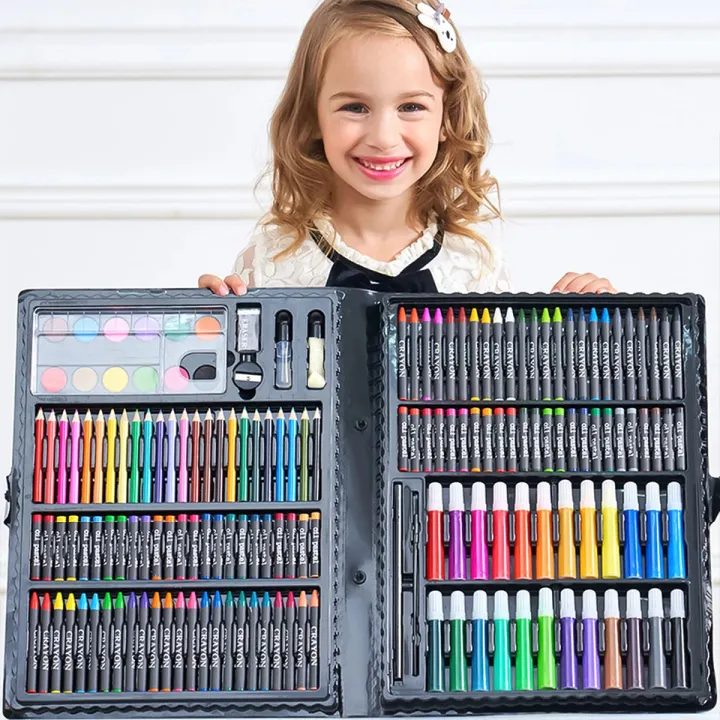 Coloring Kit For Kids Painting & Drawing Art Box Included Oil Pastels ...