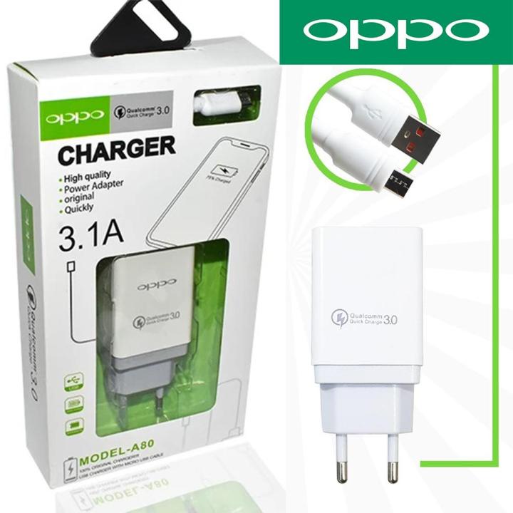 100% Origional Oppo Qualcomm Quick Charge 3.0 Charger Adapter with Fast Charging Micro USB Cable Compatible with all android phones