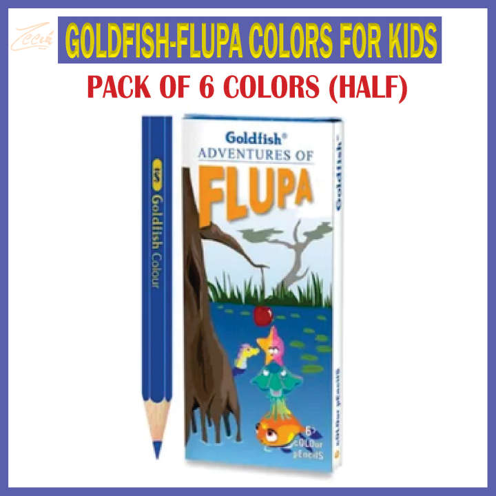 Goldfish Flupa 06 Pencil Colour Half Size Pencil Cardboard Packet - Gift For Kids - Kids Play Colour
