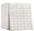 Self-Adhesive 3D Wall Brick Sheet / Wallpaper For Room / White Fomic Wall Stickers For Home Decoration 35*38cm Waterproof. 