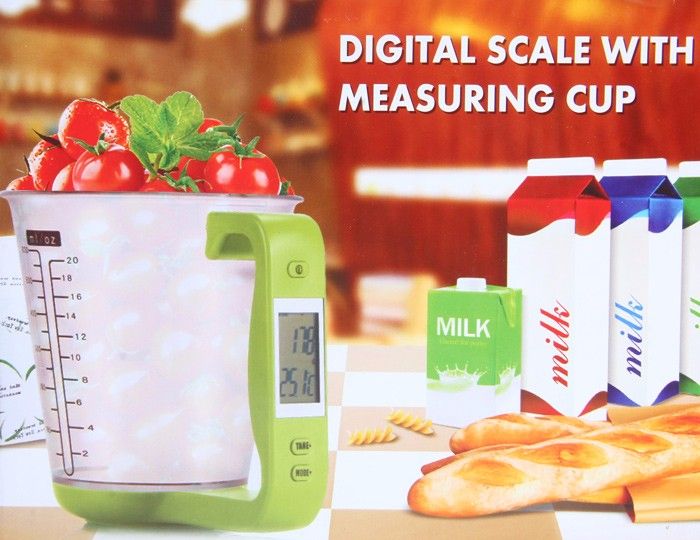 Digital Scale Measuring Cups Cups with LCD Display Kitchen Food Volume Weight Measuring Tool