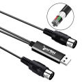 HiFing USB IN-OUT MIDI Interface Converter/Adapter with 5-PIN DIN MIDI Cable for PC/ Laptop/ Mac. 