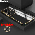 Biruiqu for Infinix Zero 30 4G Back Cover Luxury 6D Plating Frame Shiny Bling Phone Pounch Soft Silicone Square Phone Case. 