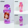 Girls Favourite Creative Character Imported Water Bottle with Straw BPA Free Clear Plastic Water Bottles For School Kids 450ml. 