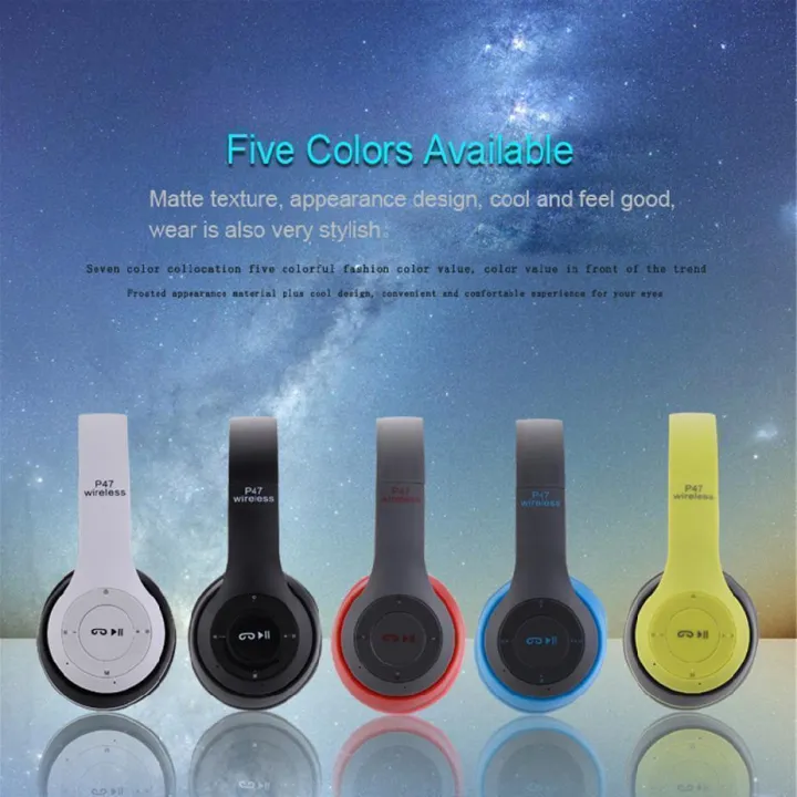 Wireless%20Headphones,%20P47%20Bluetooth%20Foldable%20Headset%20with%20Microphone%20Support%20FM%20Radio%20TF%20for%20PC%20TV%20Smart%20Phones%20&%20Tablets%20Etc%20-%20Image%208