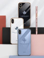 For iPhone Xs / iPhone X Back Cover + Wrist Strap Fashion Shiny Maple leaf Plating Square Bumper Phone Case Soft TPU Silicone Shockproof Protective Cover. 
