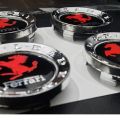 SET OF 4 Ferrari Logo Car Wheel Center Caps Premium Quality Chrome Material 2.25 inches = 5.72 cm. 