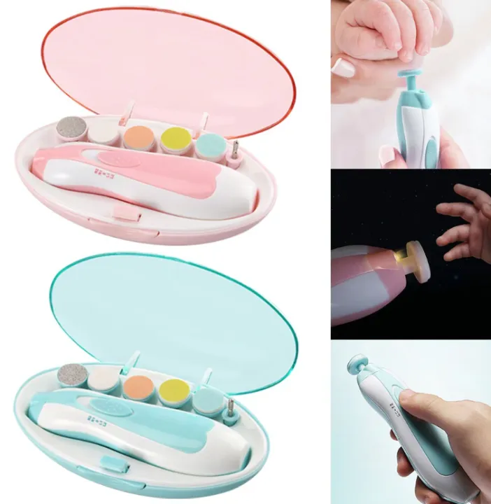Baby Nail Trimmer - Portable 6 in 1 Baby Nail Trimmer - Electric Baby Manicure Pedicure Nail Clippers - Baby Nail File Kit