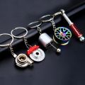 Mini Turbo Turbocharger Keychain Spinning Turbine Key Chain Ring Keyring Keyfob Car Keyring Car Interior Accessories. 
