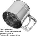 Flour Sifter, Stainless Steel Flour Sieve Flour Dredger with Single Handle Large Capacity Baking Sieve Cup Kitchen Craft for Icing Sugar Sifter Tapioca Flour Coconut Flour Cake Flour. 