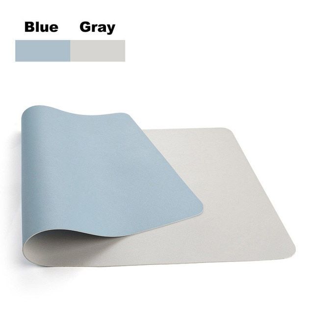Double-side Portable Mouse Pad PU Leather Laptop Pad Antifouling Waterproof Desk Mat Big Mousepad Laptop Mat Office Mouse Mat