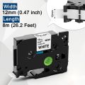 4-Pack Label Maker Tape 12mm Compatible with Brother P Touch TZe-231 TZe231 TZe TZ Tape 12mm 0.47'' Laminated White Work for Brother PTH110 PT-D210 PTD600 PTD400AD PT-1290 Label Makers. 