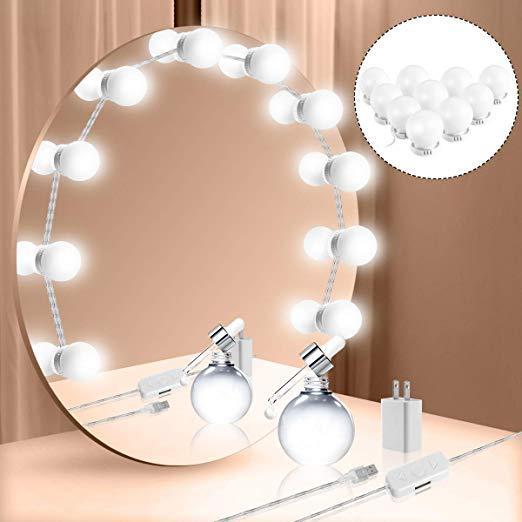 Hollywood Style LED Vanity Mirror Lights Kit With 10 Dimmable Light Bulbs