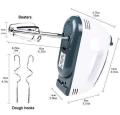 Electric 7 Speed Hand Mixer with 4 Pieces Stainless Blender, Bitter for Cake Cream Mix, Food Blender Beater for Kitchen 260 Watt Hand Blender, Egg Beater, Food Blender, Hand mixer, Stainless Steel Attachments 2 Whiskers & 2 Beaters (White). 
