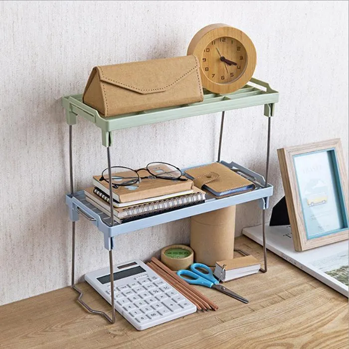 New%201%20Pcs%20Double%20Deck%20Storage%20Rack%20Shelf%20Foldable%20Holder%20Organizer%20Stackable%20Kitchen%20Bathroom%20Cupboard%20Double%20Deck%20Shelf%20Kitchen%20Shelf%20-%20Image%205