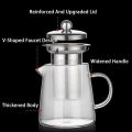 Techmanistan Glass Teapot with Heat Resistant Stainless Steel Infuser, Borosilicaate Glass Teapot, Glass Tea Kettle. 
