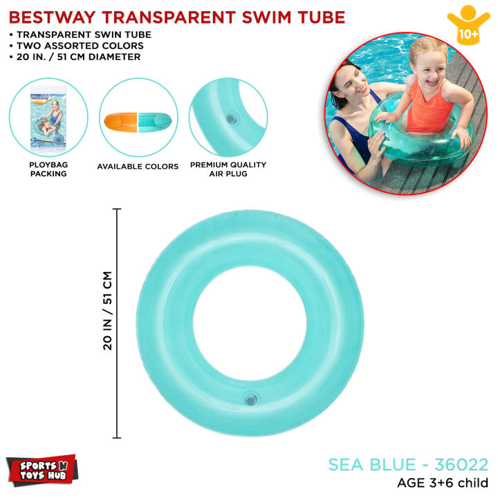 Bestway 36022 Pools & Beach Float Monotone Viny Swim Ring Inflatable Circle Water Fun Seat Kid Play In Swimming Pool, Kids Sea Adventure Floating Ring_ Swimming_ Essentials