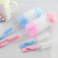 Momme 2Pcs Baby Niiple Milk Bottle Cup 360 Degree Sponge Cleaner + Pacifier Brush Random Color. 