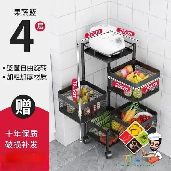 Vegetable%20Rack%20%20With%20Wheels%20360%20Degree%20Rotatable%20-%20kitchen%20Storage%20Rack%20%7C%20Foldable%20Rack%20With%20Wheels%204/5%20Layer's%20Round%20&%20Square%20%7C%20Black%20-%20Image%203