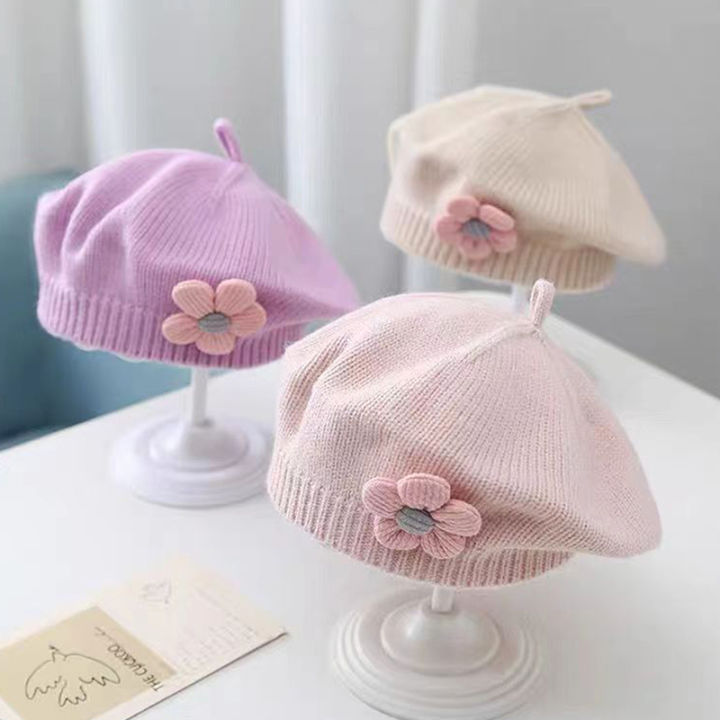 New Turkish Style Winter Cap Red For Girl Size 0 to 6 Months main image 0