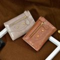 Billetera Sólida Para Mujer Con Decoración De Remaches Nuevos Para Mujeres, Con Textura Y Espacio Para Tarjetas De Crédito. 