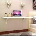 Foldable Wooden Wall Mount Laptop Table/Computer Table/Dvd Player Table Rack With White Foldable Brackets/Smart Office Table. 