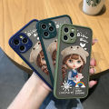 Jizetin for Vivo V21 / V21 5G Back Cover Lovely Girl with Bear Hat Matte Mobile Phone Cases Ultra Thin Full Lens Protection Phone Case. 