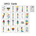 Quick Cups Games for Kids,Classic Speed Cup Game for Parent-Child Interactive Stacking Cups Game with 24 Picture Cards, 30 Cups (6 Sets of 5 Colors Each), Bell &Instructions. 