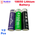UltraFire 18650 3.7V 4200mAh Lithium-Ion Rechargeable Battery for RC Toys, High-Performance, Durable, 1/2 Pieces. 