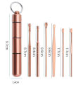 Portable 6 Piece Set Ear Pick Ear Cleaner Earwax Removal Tools Kit Ear Spoon Ear Wax Picking With Storage Tube. 