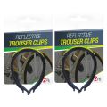 ICQURBT 2Pair Bike Trouser Clips Lightweight Bike Trouser Clips with Reflective Bands for Night Rides. 