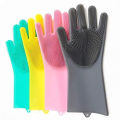 Magic Dishwashing Cleaning Sponge Gloves Reusable Silicone Brush Scrubber Gloves Heat Resistant for Dishwashing Kitchen Bathroom Cleaning Pet Hair Care Car Washing. 